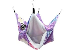 QeeHeng Hamac Suspendu pour Petit Animal Domestique, lit balançoire Double Couche pour Furet, Rat, Planeur à Sucre et Autres Petits Animaux, Violet