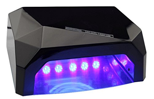 36W Nail Dryer-Lumcrissy Professional Diamond Shaped CCFL & LED UV Nail Lamp (UV & LED 2 in 1 Nail Gel Lamp), Curing Nail Dryer for LED UV Gel Nail Polish nail tools (Black)