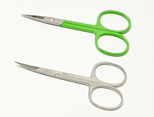 NOVA Small Facial Hair Trimming Scissors set of 2 Curved and Straight Blade