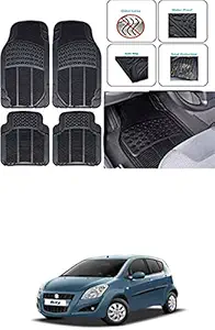 RONISH Black Rubber (Set of 4) Car Floor Mat/Foot Mat for Maruti Suzuki Ritz