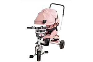 Triciclo Bebé Toral Rosa 2 en 1 Evolutivo con Capota y Barra Desmontable 6 m +
