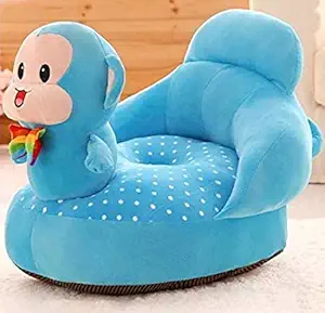 SANA TOYS Monkey Shape Baby Soft Plush Cushion Baby Sofa Seat Rocking Chair for Kids(0 to 4 Years) (Light-Blue)