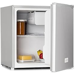 KLARSTEIN 50L1-SG - Minibar, Mini-réfrigérateur, Réfrigérateur à Boissons, A+, 40 litres, env. 47x49,5x44,4 cm (LxHxP), Fonctionnement Silencieux, 1 étagère, Température réglable, Argent