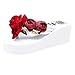 Produktbild Pantoletten Damen,Sommer Böhmischer Flip Flops Slipper Blume Mädchen Handgemachte Wedges Sandalen Hausschuhe Strandschuhe (Weiß,EU 40)