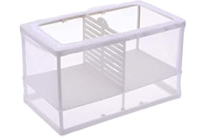 takestop® Sala Parto Nursery a Rete con Ventose Nido Doppio Scomparto per Acquario Riproduzione Pesci Avannotti Ovovipari [17x16cm H 15cm]