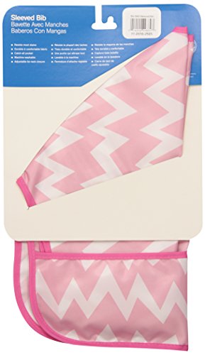 Hippychick Bumkin BUMKSU500 Lätzchen mit Ärmeln – Zickzack, rosa - 7