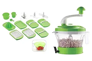 JC ENTERPRISE Manual Food Processor - Chopper| Atta Maker| Dough Kneader| 11 in 1 Vegetable Chopper