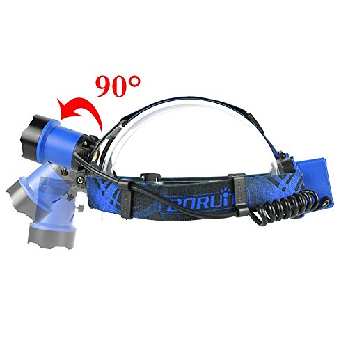 Boruit Led stirnlampe kopflampe Späteste Version LED-Hauptfackel, super helles XM-L2 LED-Scheinwerfer-Licht Zoomable nachladbare Scheinwerfer-Taschenlampen-Kopf-Lampe für kampierendes fischendes Radfahren laufendes wanderndes Jagd-kletterndes Sicherheits-Licht - 4