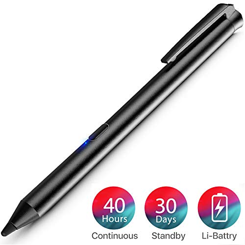 Lapiz Stylus Pen, 40 Horas de Trabajo Continuo y de 30 días Stand por Tiempo Capacitiva Táctil Pluma con Bien Consejos, Pasó la Certificación CE & RoHs Pluma Digital Compatible de iPad Serie