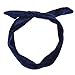 Velvet Wire Headband Hair Band Vintage Retro Bendy Wrap (Navy)