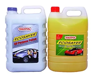 Waxpol Ecosaver All Purpose Polish - 5 LTR.and Waxpol Ecosaver Car Shampoo Concentrate - 5 LTR.(for Bucket, Foam and Snow Foam Wash)