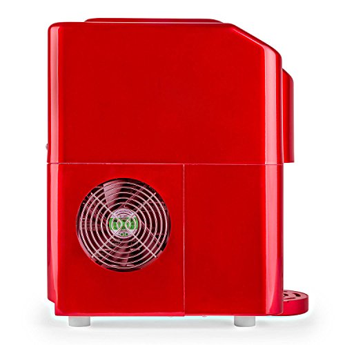 MOA Eiswürfelmaschine Eiswürfelspender, FCKW freier Hochleistungskompressor, rot - 5