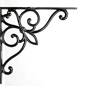 Sharpex Wall Mounted Metal Bracket for Hanging Pots, Bird Feeders, Flower Baskets, Planters, Lanterns, Wind Chimes Indoor/Outdoor Use- Black, 1 Pc