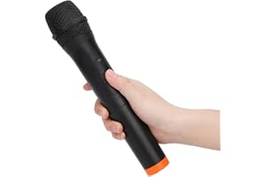 Lazmin112 Microfono Wireless VHF Portatile Universale Professionale, Microfono di Ricezione USB in Plastica ABS Nera, Distanza di Ricezione di 50 Metri, per Canto al Karaoke, Discorso
