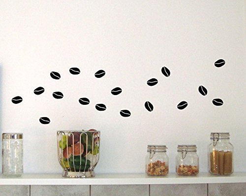Wandtattoo Kaffeebohnen Wandtattoo Kaffee Küche in 4 Größen und 19 Farben (22x30cm braun) - 2