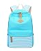 Produktbild Canvas Vintage Bunten Streifen Polka Dot Schultasche für Jugend Teenager Mädchen jungen lässig Daypack Schultertasche Rucksack Himmelblau
