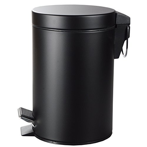 3 Liter Treteimer Abfalleimer Mülleimer Pedaleimer Müllbehälter Badeimer Matt Schwarz