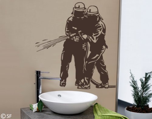 Wandtattoo Feuerwehr-Männer uss281 Wandaufkleber Wandsticker Kinderzimmer 40 x 44 petrol