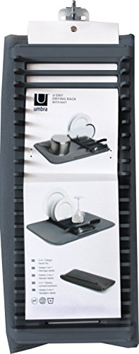 Umbra 330720-149 Udry selbsttrocknende Abtropfmatte mit Abtropfgestell, zusammenfaltbar, dunkelgrau - 7