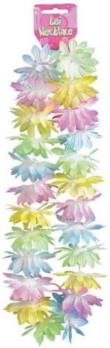 Pack of 12 Multicoloured Hawaiian Lei Flower Fancy Dress Garlands - Summer Party Accessory