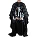 Hair Cutting Gown Cape With Viewing Window Hairdresser Apron Salon Barber Cape (Black)