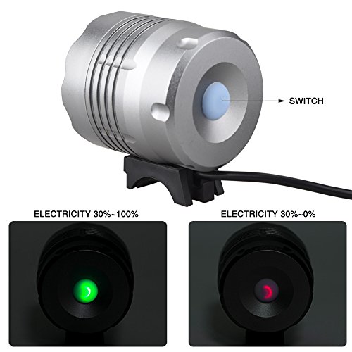 5*CREE XM-L T6 6000 Lumen LED aufladbare Fahrradlicht mit 6400mAh Batterie Frontlichter Kopfleuchte Doppelzweck Kopflichter Fahrradlampe vorne wasserdicht Kopflampe - 2