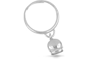 Donipreziosi Anello regolabile con Campanella Capri in Argento Bianco 925% Made in Italy - Anello con Pendente campana