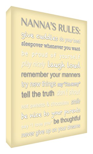 Feel Good Art Gallery Wrapped Modern Box Canvas with Solid Front Panel (30 x 20 x 4 cm, Cream, Nanna's Rules Design)