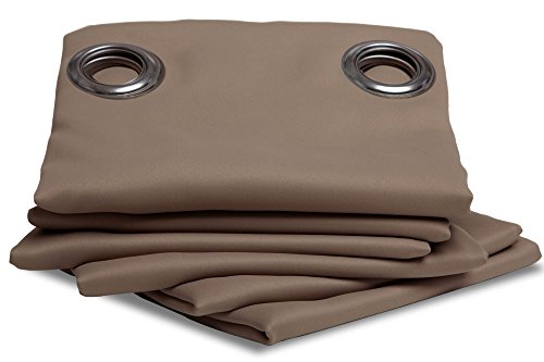 Moondream Winter & Sommer Blickdichter Wärmeschutzvorhang in Beige – Eierschalenfarben, größe cm mit Ösen - 7