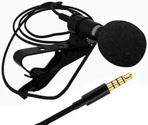 MIRAAZ 3.5mm Clip Microphone For Youtube | Collar Mike for Voice Recording | Lapel Mic Mobile, PC, Laptop, Android Smartphones, DSLR Camera Microphone Microphone (Black) Microphone