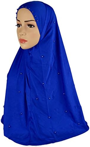 One piece al Amira instant ready made Hijab with cling pearls (Royal)