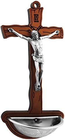 Crucifix Holy Water Font, 6 3/4 Inches