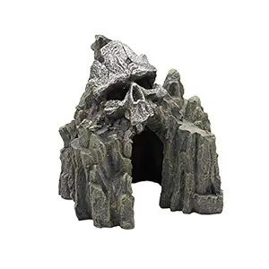 EHC Skull Mountain Aquarium Ornament Fish Tank Decorations Small Terrain Scenery Decorations for Reptile Wargaming