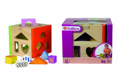 Eichhorn 100002224 – Holz-Steckbox bunt, Steckwürfel inklusive 14 Steine, 14,5×14,5×15 cm - 4