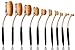 Neverland 10PC/Set Soft Toothbrush Eyebrow Eyeliner Foundation Blush Lip Brushes Kit With Box UK Stock Glod Black