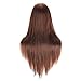 75cm Brown Hair Professional Hairdressing Training Mannequin Head 100% Synthetic Hairdresser Training Head Model with Clamp Stand