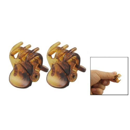 12 Pcs Ladies Brown Plastic Mini Hairpin 6 Claws Hair Clip Clamp