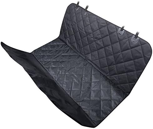 Pet Seat Cover By AsyPets Dog Car Seat Cover Pets Hammock Rear Seat Protector for Cars, Trucks, and Suv's - Pet Travel Barrier with Safety Seat Anchors Belt - Padded Oxford Black Waterproof & Non-slip Backing & Hammock Convertible & Machine Washable 54" x 58"