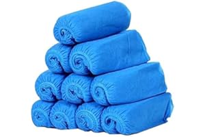 JOLIE MAX Shoe Cover Disposable. 100 pcs (50 pairs) Non-Woven Elasticated Fabric One Size Fits All. Non-Slip, Durable Boot & Shoes Cover for Indoor/Outdoor