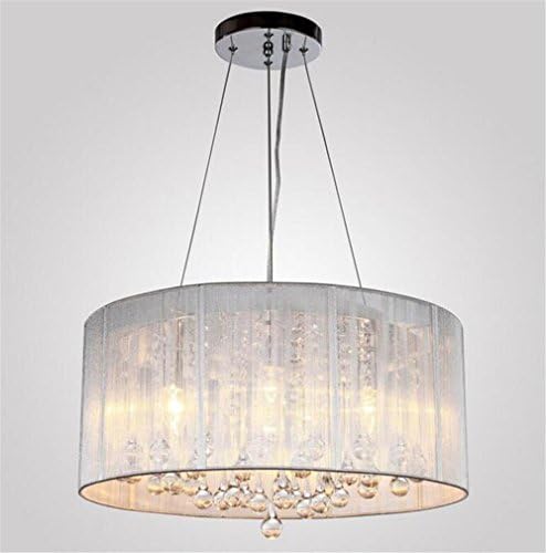 Brushed Crystal Chandelier Fabric Ceiling Pendant Light 47*47*20Cm[Energy Class A++]