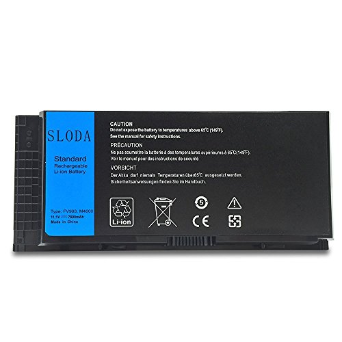 SLODA Hochleistungs Laptop Notebook Ersatz Akku für Dell Precision Mobile M4600 M4700 M6600 Fitting 312-1176 312-1177 331-1465 312-1178 J5CG3 1C75X / 3DJH7 / 97KRM / FV993 / FJJ4W [Li-Polymer 11.1V 7800mAh]