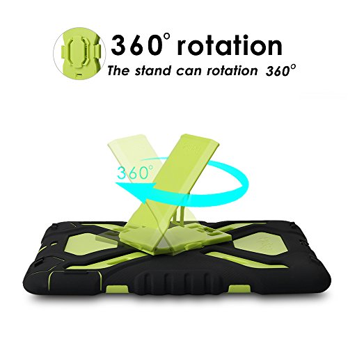 New iPad 9.7 2017 Hülle, Feitenn Heavy Duty Armor Hard Back Schutzhülle Kickstand Silikon PC Dual Layer Protective Case Ständer Stoßfest Shock-Absorption Back Cover Hülle für Apple New iPad 9.7 Zoll (SchwarzGrün) - 4