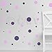 Price comparison product image Set of 130 Light Purple and Purple Polka Dots Circles Wall Decor Graphic Vinyl Lettering Mural Decal Stickers Kit Peel and Stick Appliques