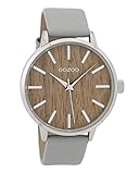 Oozoo Damenuhr mit Lederband Wood Holz Zifferblatt 42 MM Holz/Hellgrau C9250