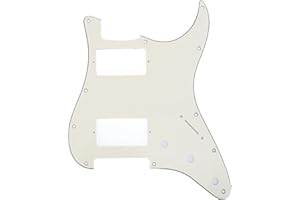 Musiclily Pro 11 Fori HH Chitarra Battipenna Strat Pickguard per Fender American/Mexican Standard Stratocaster Stile Moderno,3 strati Crema