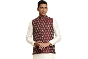 Sojanya (Seit 1958 Herren Seidenmischung Booti Jacquard indische traditionelle ethnische Kleider NUR Nehru Jacke