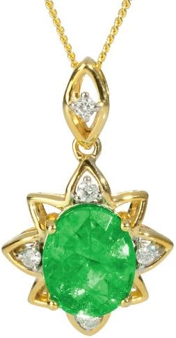 Shipton and Co Ladies Shipton and Co Exclusive 9ct Yellow Gold Diamond and Flourite Pendant including a 16" 9ct Chain PYD108FLD