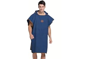 ele ELEOPTION Poncho Plage à Capuche, Peignoir de Bain, Serviette Natation, Poncho De Surf, Peignoir de Piscine Homme Femme Léger et à Séchage Rapide pour la Plage, Le Camping (Bleu Marine)