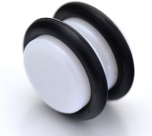 Jewellery Sleuth Single White Magnetic Non Piercing Cheater Fake Plug Earring White - 8mm
