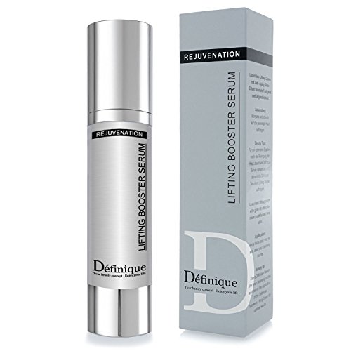 Définique Lifting Booster Serum, 50 ml Wirkstoffkosmetik / Cosmeceutical Luxuriöses hochwirksames Hyaluronsäure Serum mit reiner hochmolekularer und niedermolkularer Hyaluronsäure, Peptid Matrixyl 3000, Vitamin E und Lotusblütenextrakt